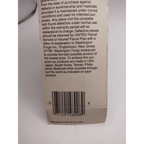 *NEW* Vintage OLDE FORGE HI CARBON 8" Roast Slicer X89008NB 8" Knife - Picture 8 of 11